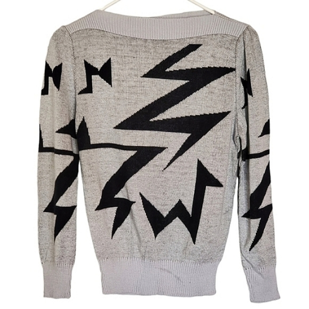 2513 * Unbranded Vintage 80s Abstract Sweater Black Gray Size Unknown